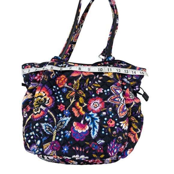 Vera Bradley Glenna Shoulder Bag Floral Medium Leather Details Multiple Pockets - Picture 9 of 12